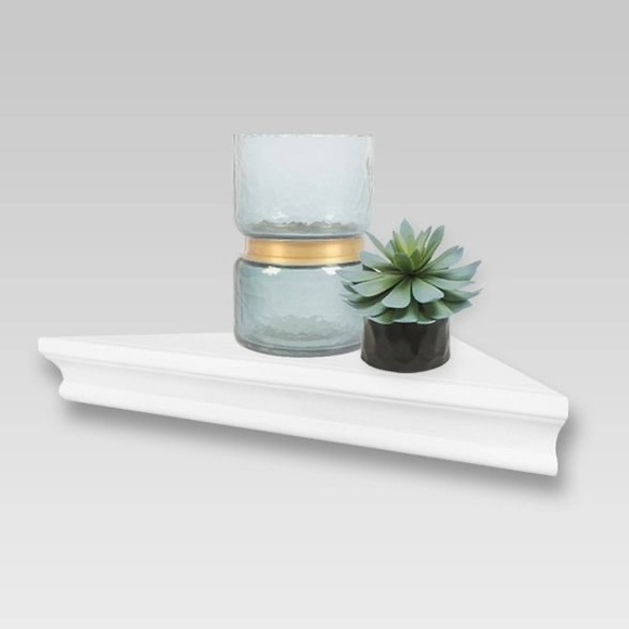 Threshold Traditional Corner Shelf White 15.5x7.7”